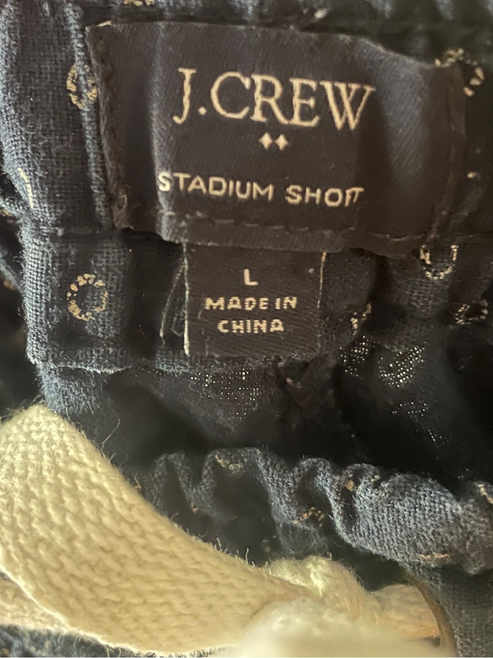 J. Crew Navy Stadium Shorts with White Dot Print - Picture 2 of 3